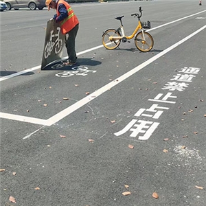 安师大内部道路标线施工